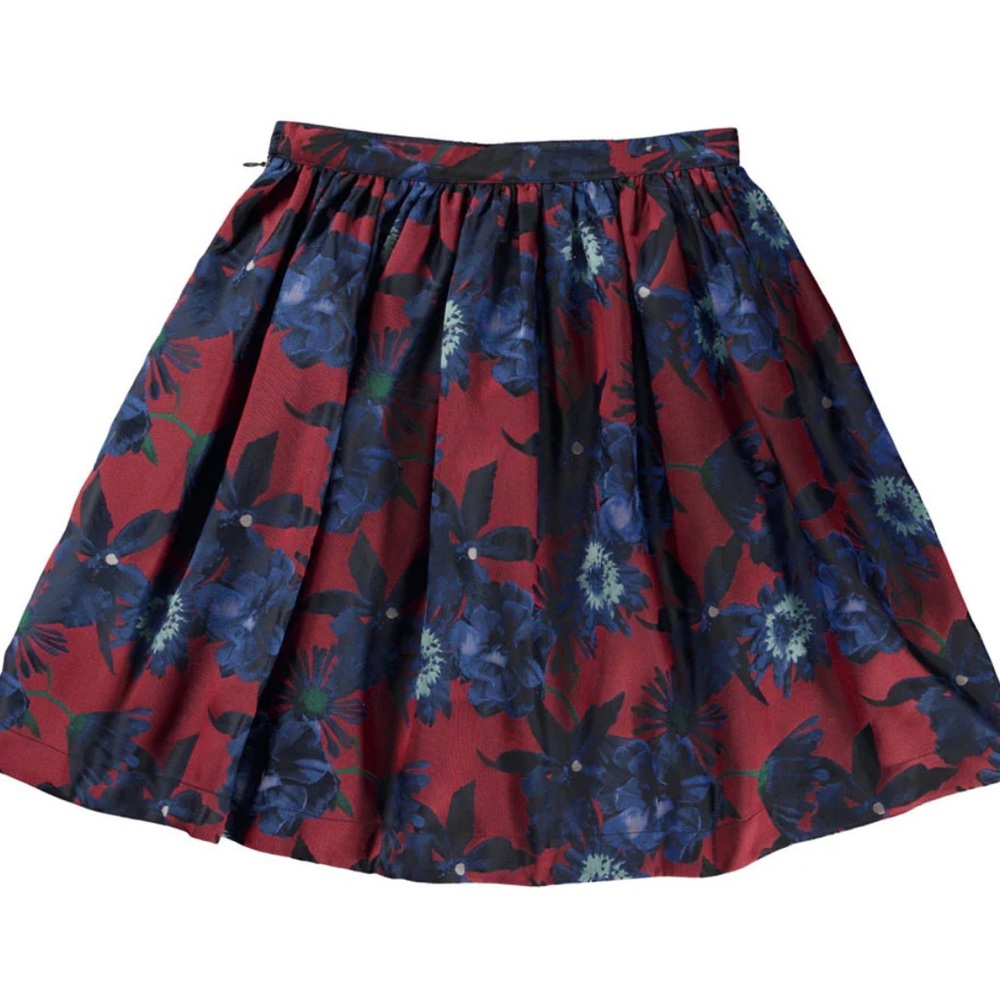 Molo A-Line Skirt in Red and Blue Floral